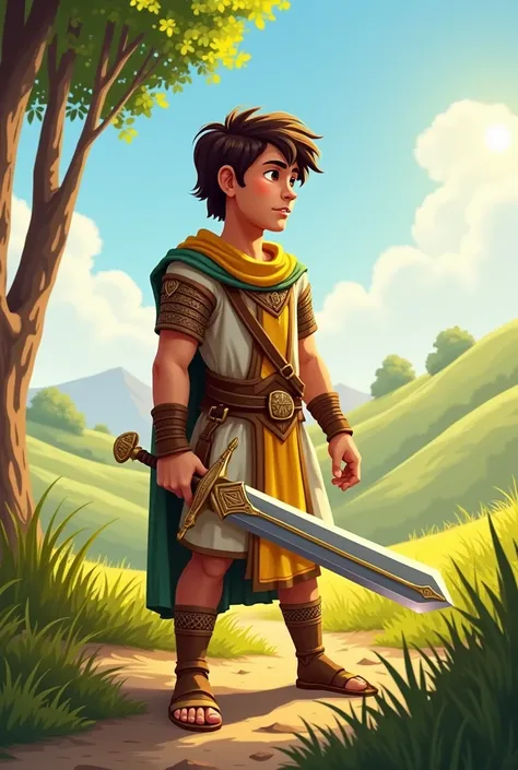 Childrens picture of Gideon the Brave Warrior from the Bible