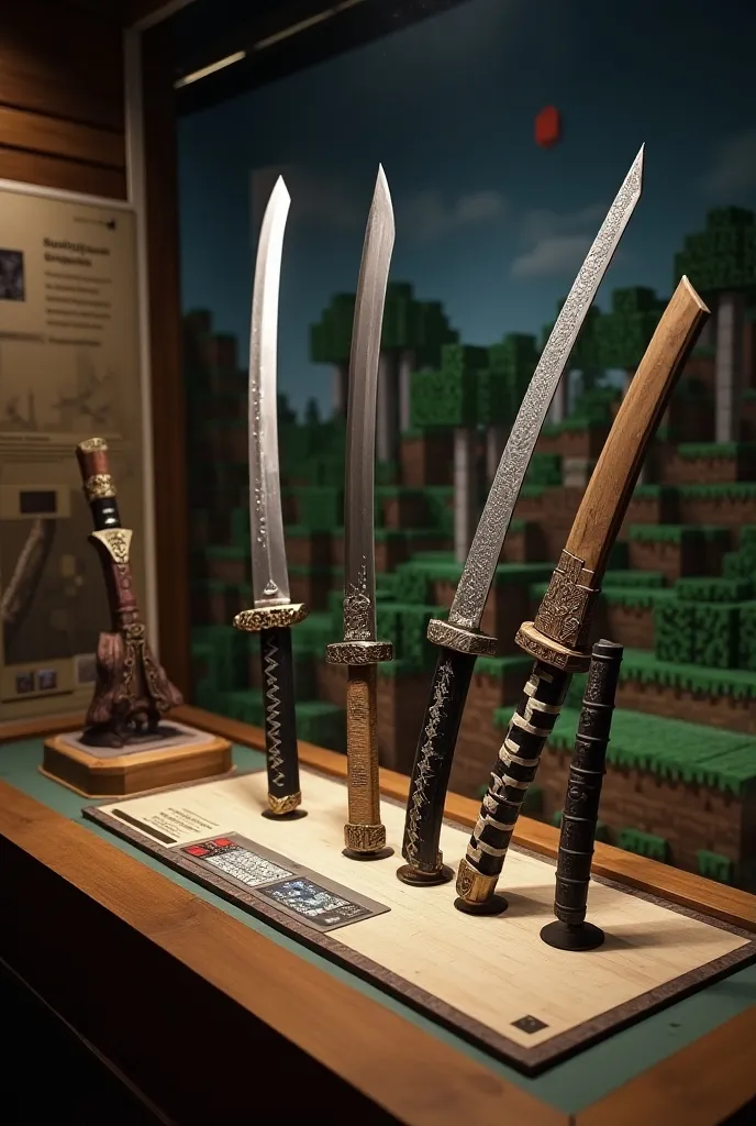  Minecraft Theme , Japanese Knife,Sword,exhibit, in Showcase,Sword Brilliance 