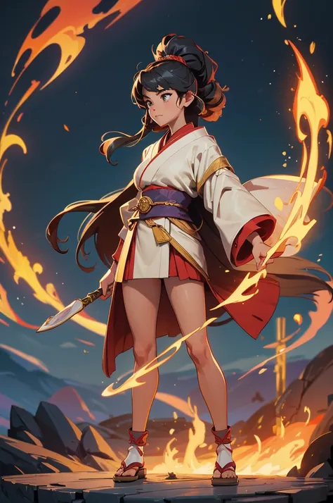 Best quality, masterpiece, high quality, detailed beautiful face, (detailed beautiful eyes), Amenouzume, nihonshinwa, Japanese, woman, 18years old, healer, shrine maiden, RPG game character, (standing full-body shot:1.3), dignified presence, regal aura, gr...