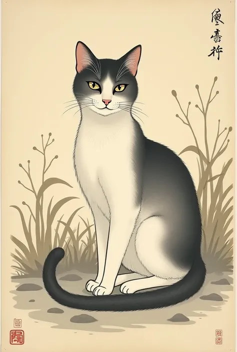 Ukiyo-e of a cat
