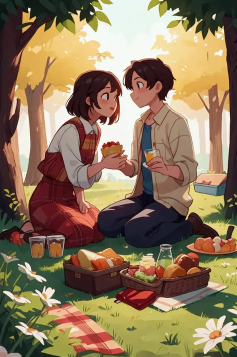 A heartwarming picnic for two men and women