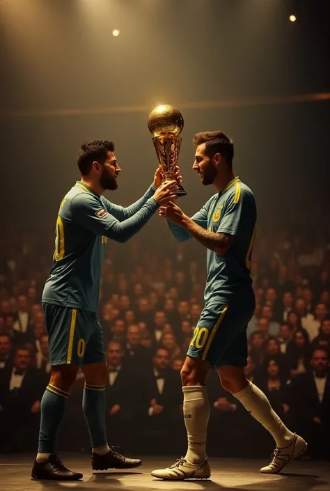 Messi steals the Golden Ball from Halland at the Ballondor concert