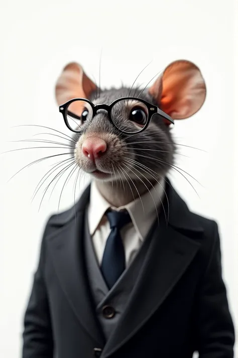 A rat with a law profession with a white background and without the whole body 