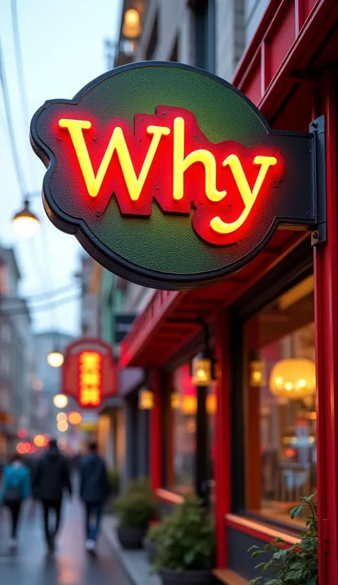 Ramen shop sign 、 The sign says why、 high definition、 There is a line 、Modern Building、 Close、Best Quality, accurate,  high resolution on down,  Textured Skin, Pixar Style