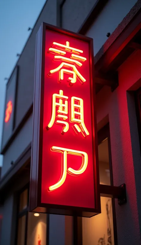 Ramen shop sign 、The sign says why in Japanese、 high definition、 There is a line 、Modern Building、 Close、Best Quality, accurate,  high resolution on down,  Textured Skin, Pixar Style