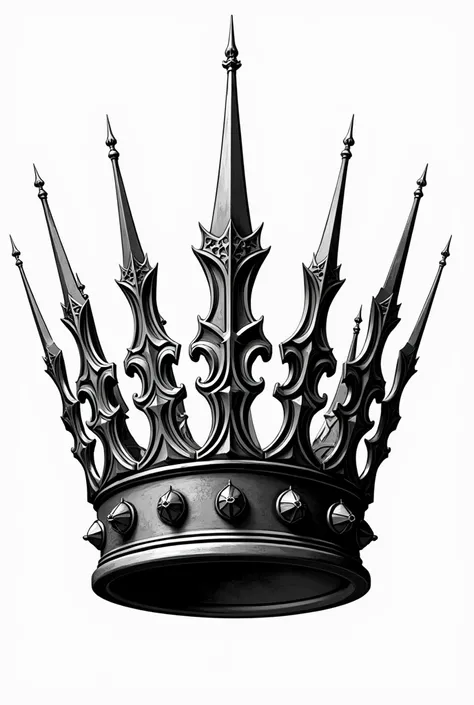 Create a black and white queens crown