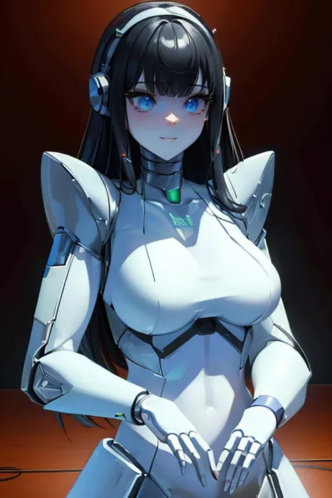 (masterpiece),(Highest quality),(Super detailed),(Best illustrations),(Best Shadow),(Absurd),(Detailed Background),(so beautiful), 16K, 8K, 4K,(Best Shadow),robotization,woman ,big bust,Robot Joint ,Metal skin,Black robot Suit,long hair,a black robot suit ...