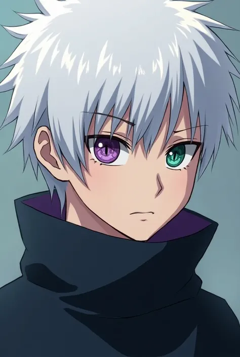 
Create me a character with pure white hair and purple eyes with the nonchalant acting and style and is a ninja in the hidden leaf village he has a kakki gankai that changes his eye color with a swirling like a shirikin in his eyes he has thus I don’t care...