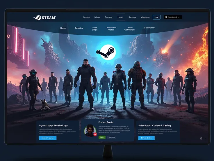 
create a proper landing page from the STEAM website (gaming platform)
