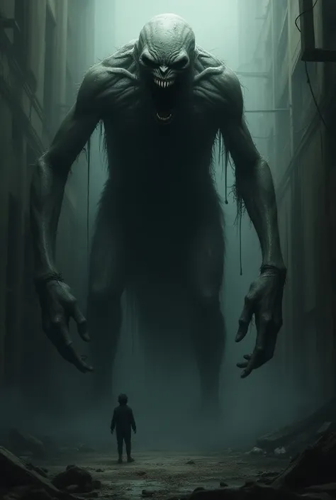 A big scary character , strange,  with a terrifying voice for a horror game 