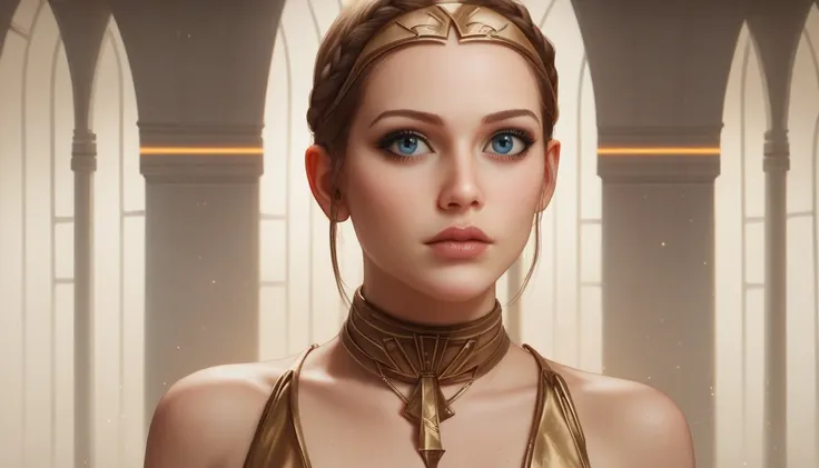 score_9, score_8_up, score_7_up, Star wars, A New Hope, pelvic curtain, gold bikini top, braid, collar, beautiful, scene, cinematic, SkinHairDetail, zPDXL3, easynegative, Expressiveh, light particles, cinematic, emotion, cartoon, realistic, masterpiece, hi...