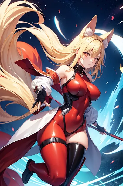 Kitsune woman, tight bodysuit