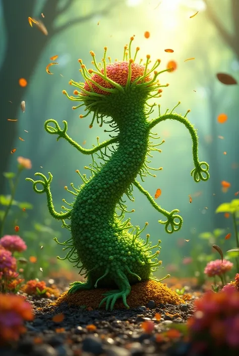 Bottomless chia plant , with animated and colorful style