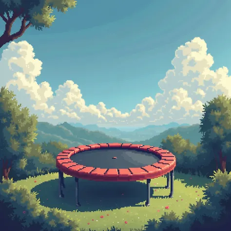 a "trampoline" Pixel art