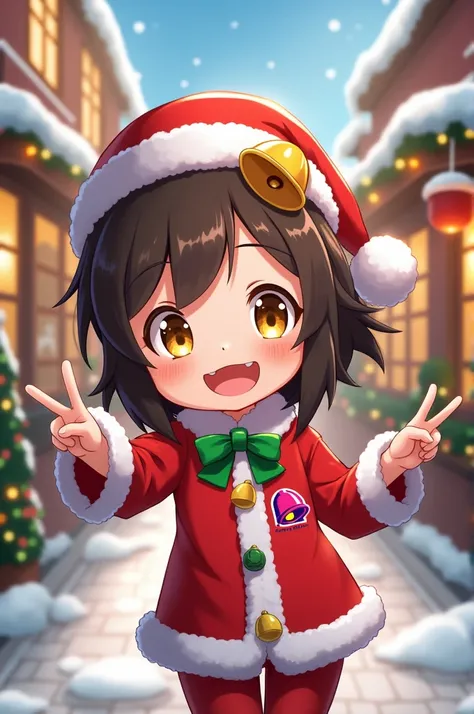 Tacobell as a Christmas anime character