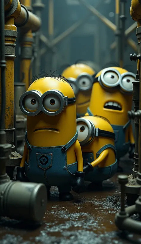 Minions are making neuclear weapon, realistic, ultra realistic 