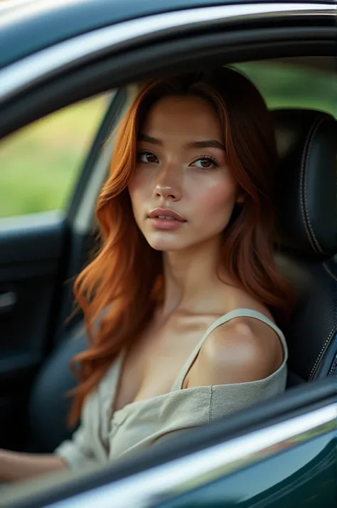 Beautifil girl in car