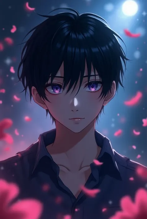 animeのmale、 handsome、 handsome、Black Hair、Indigo eyes、hell、dark、 handsome、 baby face 、male、 psychedelic、anime、music、 imaginary、Mysterious、 anatomically correct, masterpiece,  high resolution on down, accurate, 最高quality,  high detail,  high definition mode...