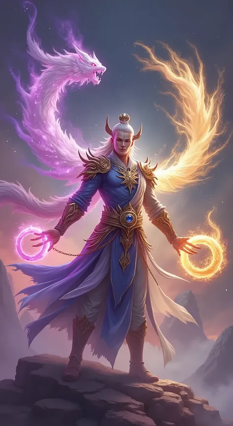 A hybrid warrior combining the spirit powers of Tang San from Douluo Dalu and the celestial abilities of Shi Hao from Perfect World. Tang Sans martial soul, the Blue Silver Emperor, is merged with Shi Hao’s golden aura and powerful Heavenly Dao markings. T...