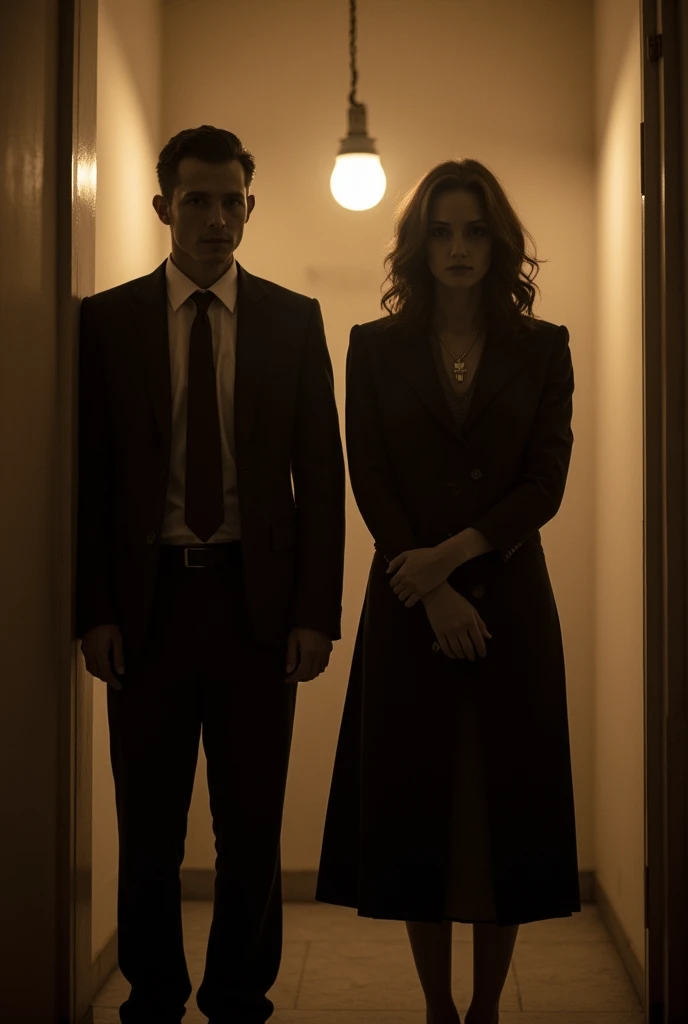 X-files agents fox mulder and dana scully. sepia, grainy, eerie setting. creepypasta is a scary entity in the style of elson peter, diego dyer, peter mohrbacher, karol bak. (1 full-length frame. 32k hyper hd), masterpiece, best quality, ultra-detailed, inf...