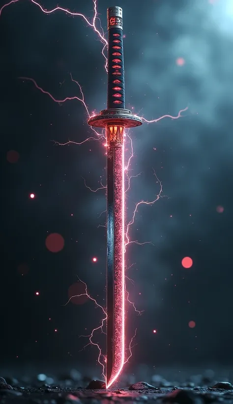 a futuristic katana, intricate japanese katana with electrocuting elements, aura of electricity around the blade, modified ancient weapon, highly detailed, hyperrealistic, 8k, digital art, concept art, sci-fi, cinematic lighting, volumetric fog, dramatic a...