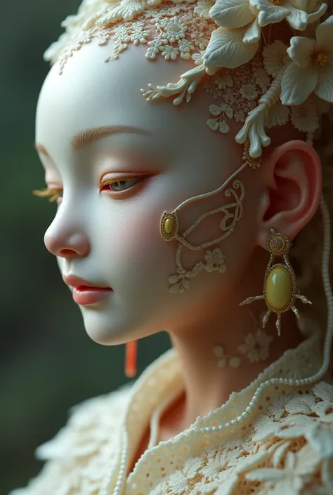 Character sheet, ultra-detailed complex 3d rendering with porcelain profile of tibetan character, maximalist beautiful studio soft light, rim lighting, vibrant details, lace, hyper-realistic, hand, facial muscles, electric wires, microchip, elegant, beauti...