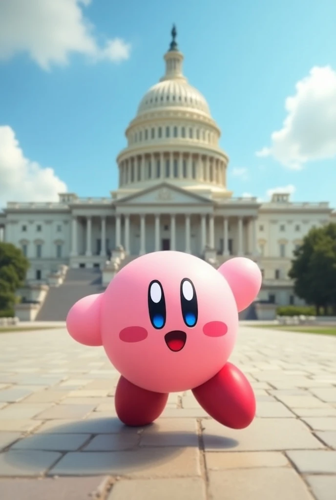 Kirby storming the capitol building