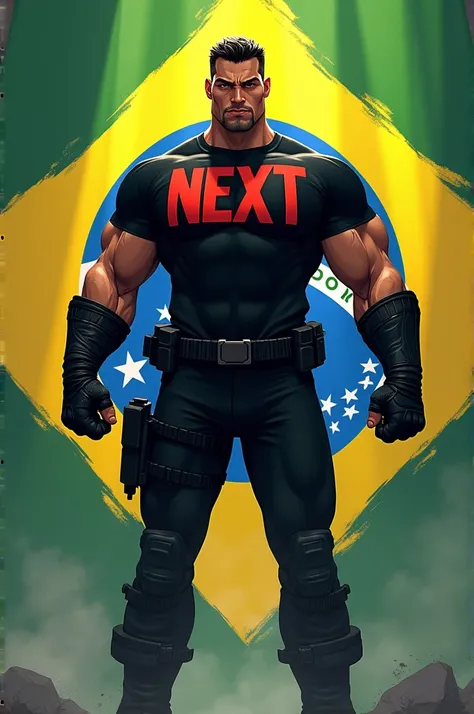 ChatGPT 4th mini Login You said:
Como seria Personagem da DC com corpo musculoso usando camisa com a frase NEXT preto e vermelho com as cores do Brasil de fundo
THE ChatGPT disse:
 ChatGPT
Imagining a DC character with a muscular body ,  wearing a black sh...