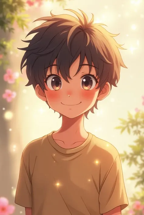 create a attractive young boy anime character 