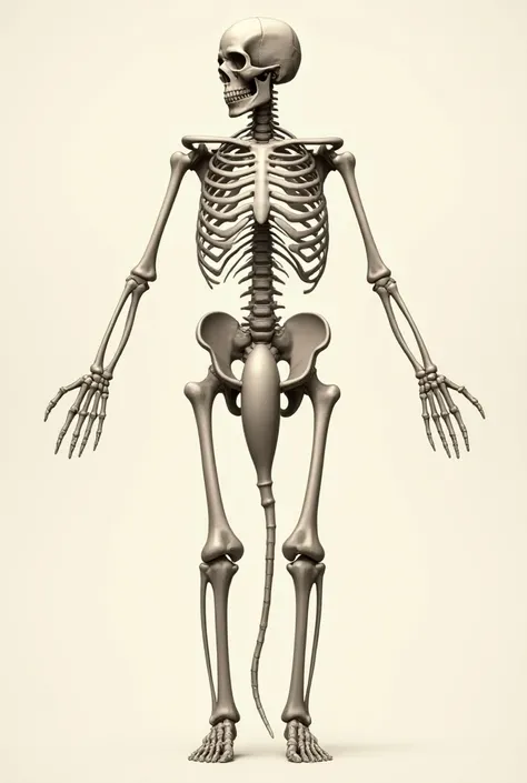 All bone  of human skeletal system chart with long dick