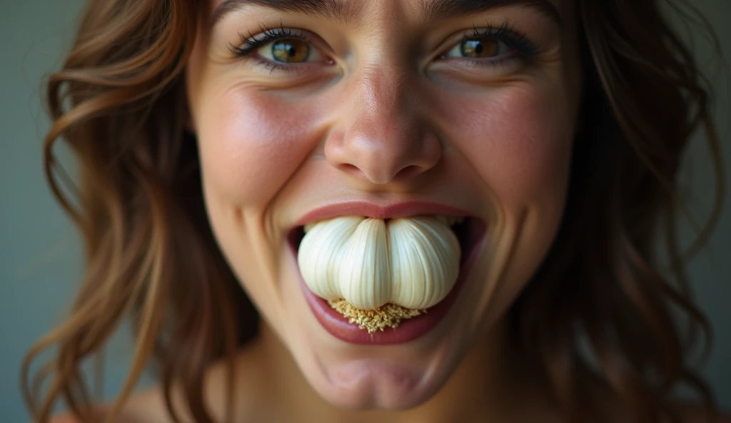 a garlic in the mouth
