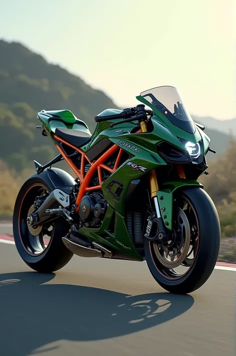 Imagine an AI that merges the lightning-fast, track-ready power of a Kawasaki Ninja H2R with the rugged, versatile agility of a KTM motorcycle. This AI combines the insane acceleration and aerodynamics of the Ninja H2R with the off-road prowess and nimblen...