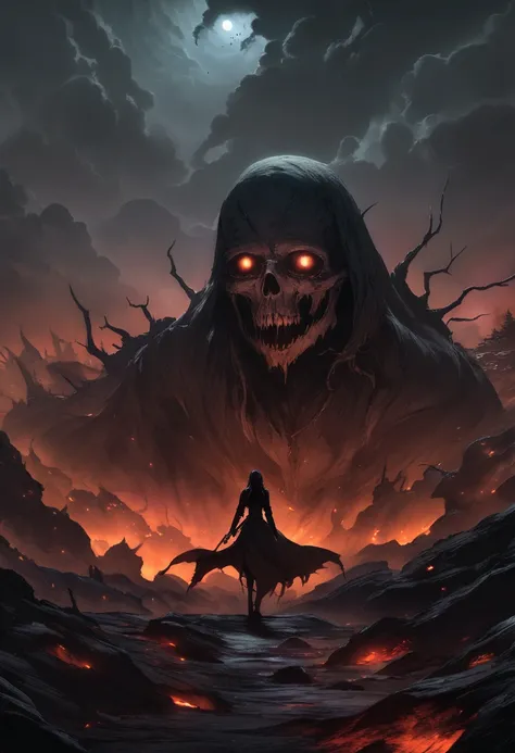 create dark fantasy themed wallpapers with horror scenes