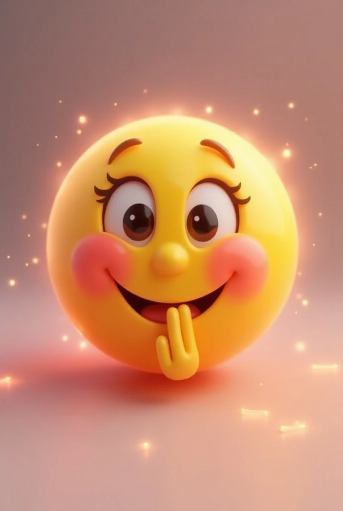  Imagine a smiley face emoji with big eyes and a playful glow. The expression is flirty , with eyebrows raised subtly, and the face is slightly blushed . The little finger is placed in the mouth, biting it in a sensual way. ,  as if you were fiddling or ma...