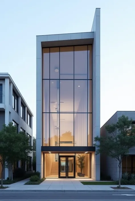 Evangelical church façade , modern , Minimalist , glass on the facade 