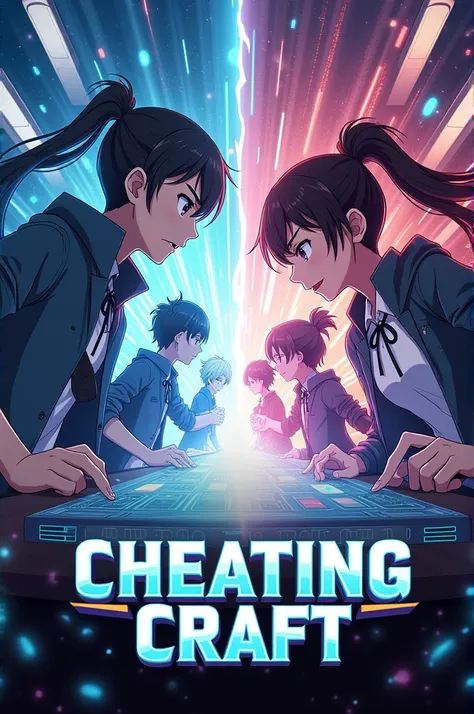 Design a YouTube thumbnail and create SEO-optimized content for an anime movie titled Cheating Craft. The thumbnail should be dynamic, featuring intense academic battle scenes with vibrant colors, the title Cheating Craft in bold, and English Subbed clearl...