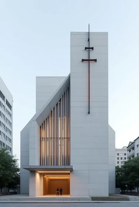 Evangelical church façade , modern , Minimalist , platibanda  