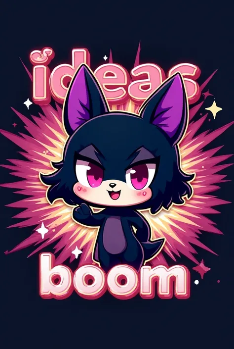 Logo with the Kuromi background containing the word ideas boom