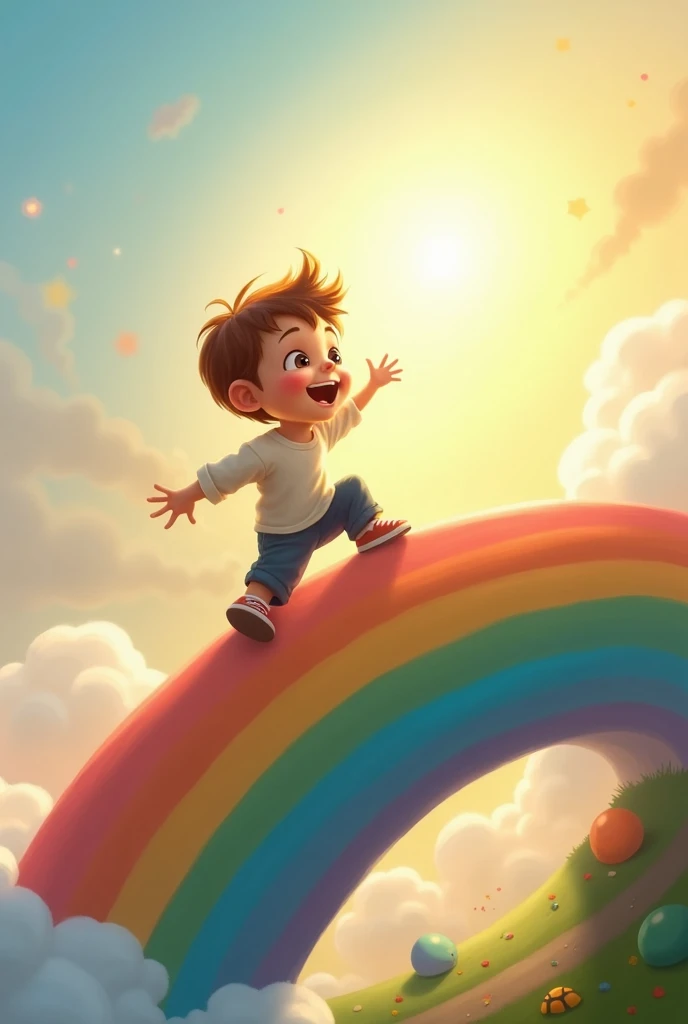 Young  climbing on the rainbow, How Pixar  