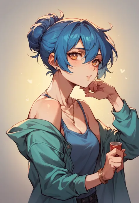  Sexy Girl in casual clothes.   better quality. good body anatomy. Blue hair . 