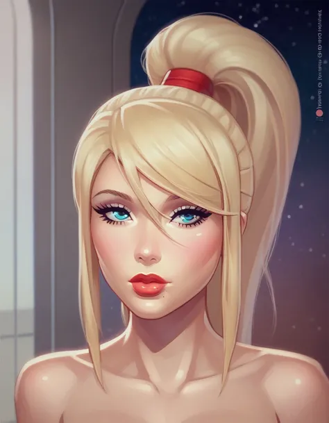 score_9,score_8_up,score_7_up, ((Beautiful face:1.4)), (1woman), Samus aran, In a spaceship. [trending on deviantarthq”, thicc, shapely derriere, beautiful anime girl, lit from behind, artgerm and atey ghailan, ( ilya kuvshinov ), shaped derriere, derriere...