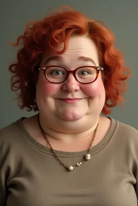 Fat ginger lady with glasses