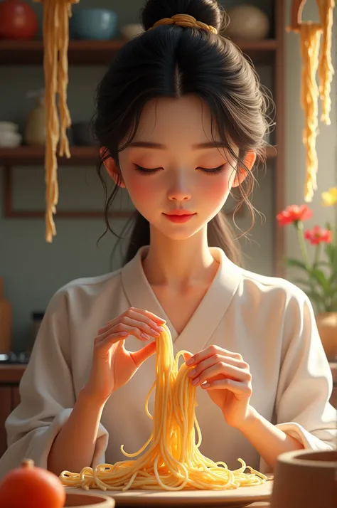 Noodle make girl beautiful 