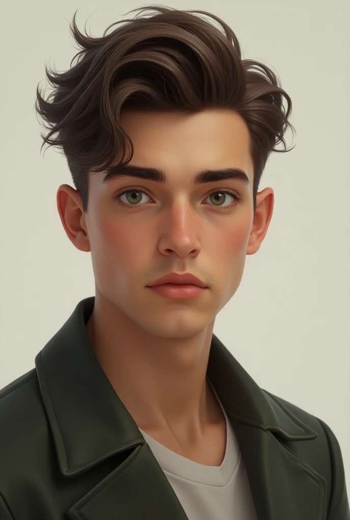  An 18-year-old guy of Slavic appearance usually has fair or slightly tanned skin.  He may have light brown ,  dark brown or brown hair ,  often straight or slightly wavy . } Eye color ranges from blue and gray to green or light brown . face,  as a rule , ...