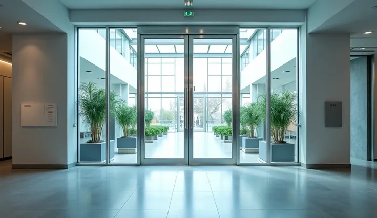 A simple hospital entrance door for patients 