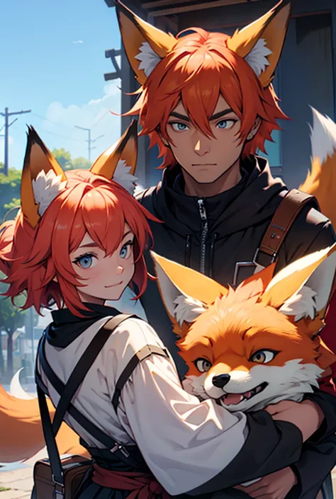 fox ears, clan, People with fox ears,  best quality 