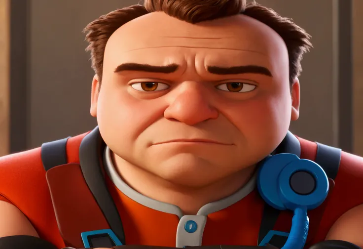  A close up of a man with a cell phone in his hand., Heavy looking, Anato Finnstark. Pixar,  Pixar portrait 8 k photo , danny devito as dr.. eggman,  ideal Pixar character , Team Fortaleza 3 ,  Torbjörn from Overwatch , character portrait close-up, Close-u...