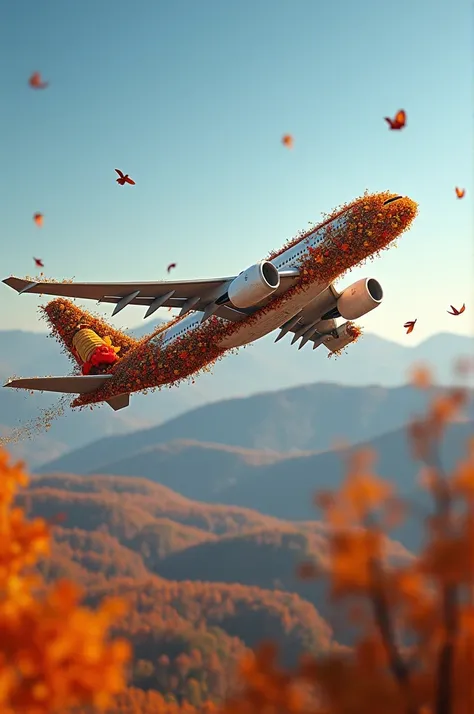 Airplain with a seasonal thanksgiving decoration