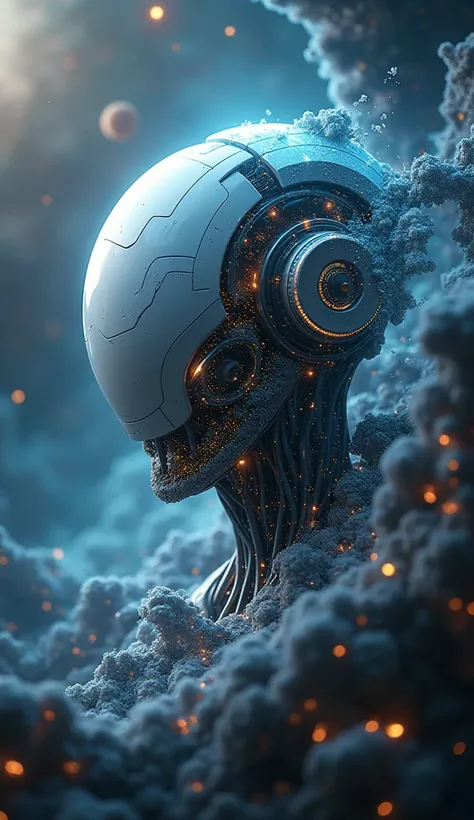 Hyperrealism. Best quality. High detail. Photorealism. Fantastic. UHD. Double exposure effect. Mysticism. Space background. Artificial intelligence. Futuristic generator. A source of endless energy.