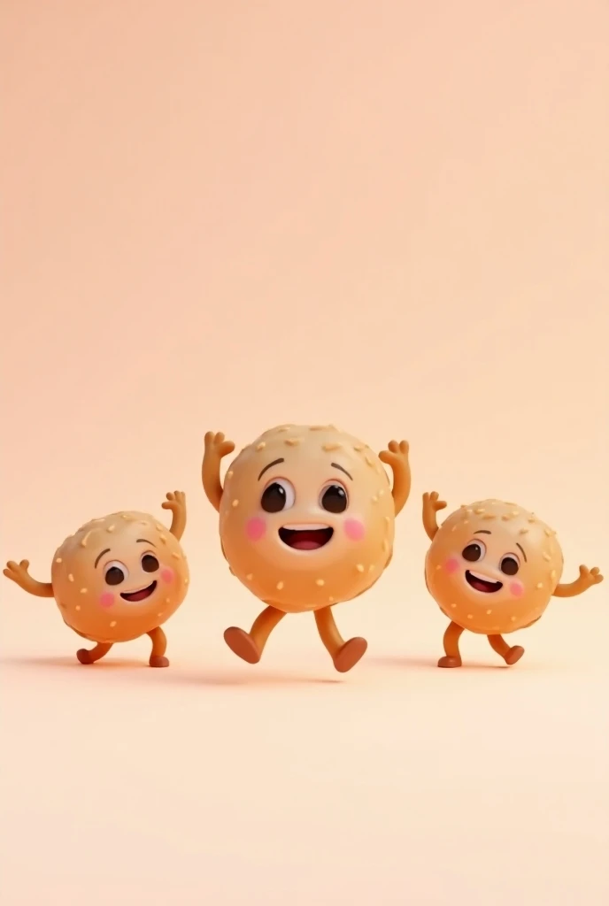 You can create three animated mini donuts dressed with a little smile, arms and legs ?